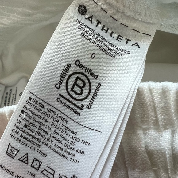 Athleta Retreat Linen Jogger Pants Calla Lily White Casual Athleisure Women’s 0 - Picture 10 of 11